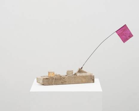 Michelle Stuart, Chatham Boat (pink flag), 2017, Alison Jacques