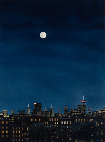 Tim Gardner, City at Night with Full Moon, 2018 , 303 Gallery
