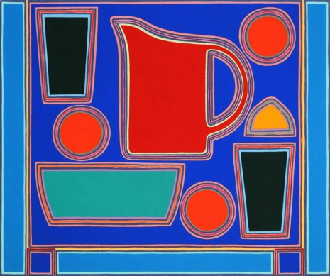 Holly Coulis, Blue and Red Pitcher, Dark Green Cups, 2018 , Simon Lee Gallery