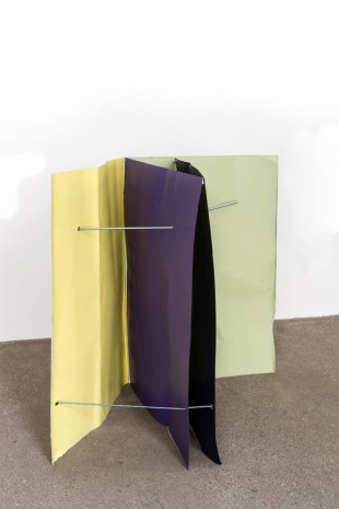 Michael Kienzer, Kobaltblau/Zinkgelb/Blaulila/Weißgrün (Flyer 4 parts), 2016 - 2018 , Galerie Elisabeth & Klaus Thoman