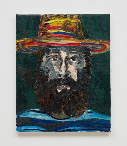Alex Becerra, Self Portrait with Hat, 2018 , Almine Rech