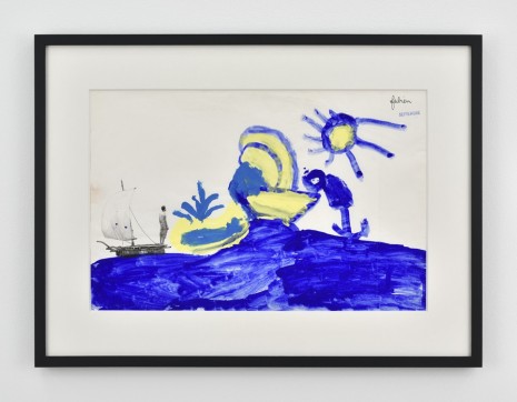 Fabien Mérelle, Radeau, baleine, bateau, soleil, mer, 1985/2018 , Praz-Delavallade