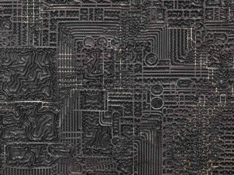 Analia Saban, Pleated Ink (Computer Chip, TMS 1000, Texas Instrument, 1974), 2018 , Tanya Bonakdar Gallery