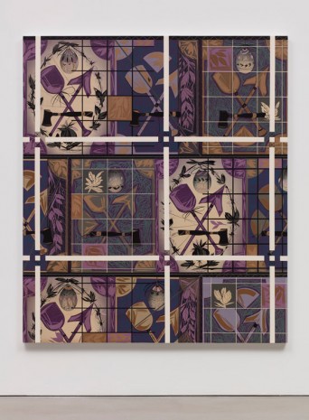 Lari Pittman, Portrait of a Textile (Block Printed Linen), 2018 , Regen Projects