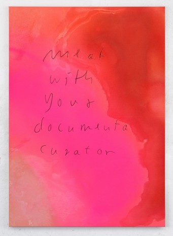 Jürgen Drescher, meat with your documenta curator, 2018, Mai 36 Galerie