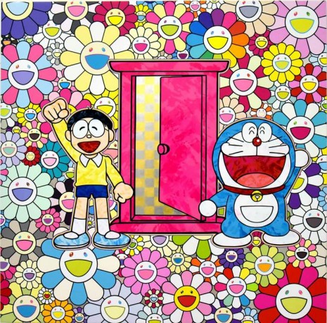 Takashi Murakami, We Came to the Field of Flowers Through Anywhere Door (Dokodemo Door)!, 2018 , Gagosian