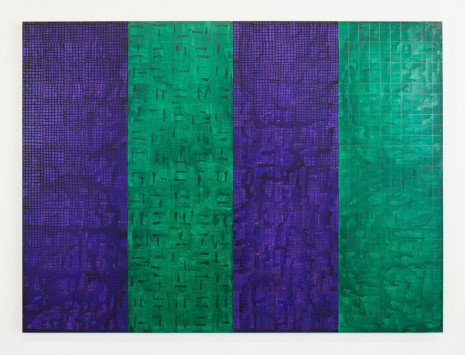 McArthur Binion, Ink: Work (Verde/Violetta), 2018, MASSIMODECARLO