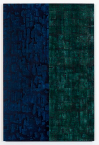 McArthur Binion, Ink: Work (Cobalto/Verde), 2018, MASSIMODECARLO