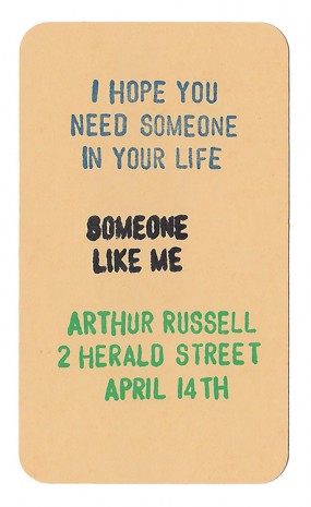 Marc Hundley, Arthur Russell ticket, 2012, Herald St