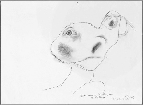 Maria Lassnig, Sehen oder nicht sehen, das ist die Frage, 1995, Capitain Petzel