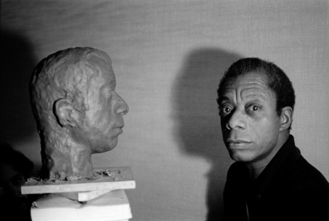 Jane Evelyn Atwood, James Baldwin with the bust of his head by American artist, Lawrence Wolhandler in his hotel room, rue des Grands Augustins, Paris, France, 1975, David Zwirner