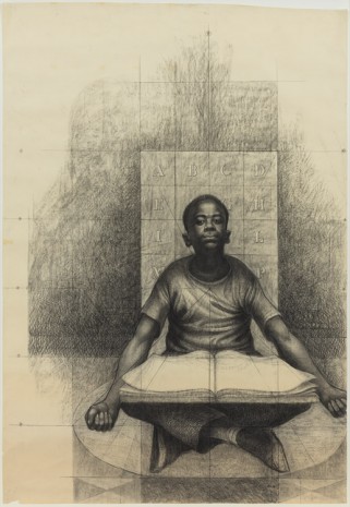 Charles White, Studies for Mary McLeod Bethune Mural (Seated Child with Book), 1977, David Zwirner