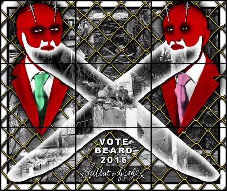 Gilbert & George, VOTE BEARD, 2016 , Lehmann Maupin