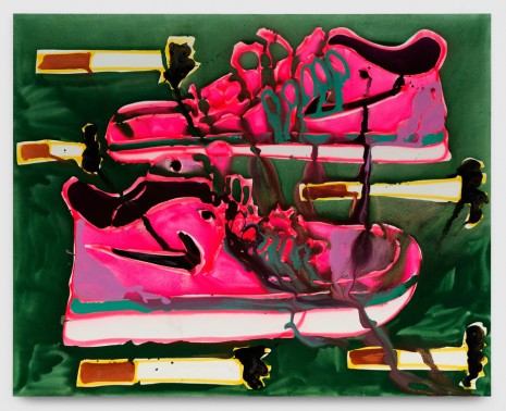 Katherine Bernhardt, Pink Nikes + Cigarettes, 2018 , Xavier Hufkens