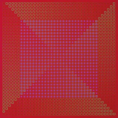 Julian Stańczak, Centred Duality - Red, 1981-82, The Mayor Gallery