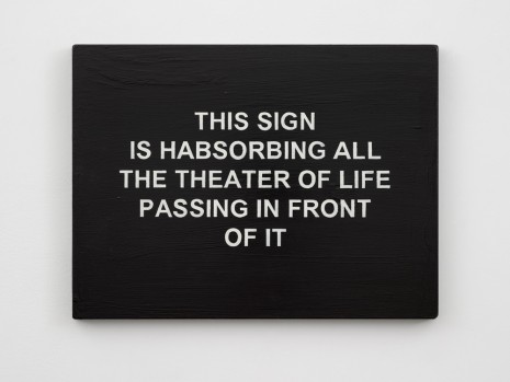Laure Prouvost, THIS SIGN IS HABSORBING ALL THE THEATER OF LIFE PASSING IN FRONT OF IT, 2017 , Lisson Gallery
