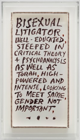 Seth Price, Bisexual Litigator, 2013 , Petzel Gallery