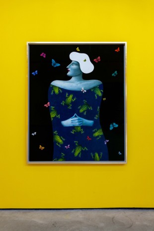 Nicolas Party, Portrait with five butterflies, 2019, The Modern Institute