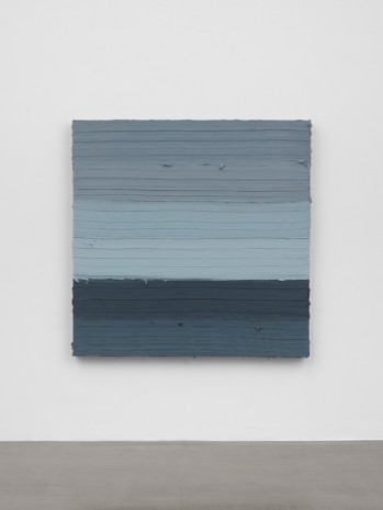 Jason Martin, Untitled (Titanium white / Prussian blue / Scheveningen black), 2018 , Lisson Gallery