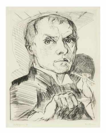 Max Beckmann, Selbstbildnis mit Griffel, 1916 , Contemporary Fine Arts - CFA