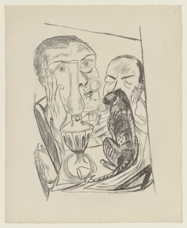 Max Beckmann, Selbstbildnis mit Katze und Lampe, 1920, Contemporary Fine Arts - CFA