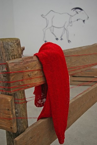 Zilla Leutenegger, Die Geiss, das Mädchen und der Zaun (detail), 2012, Christine Koenig Galerie