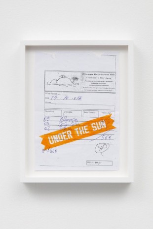 Jonathan Monk, Restaurant Drawing (L Weiner under the sun), 2018 , Casey Kaplan