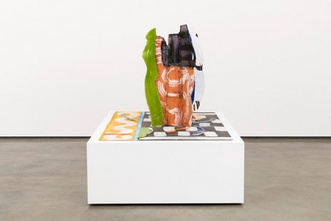 Betty Woodman, Aztec Vase and Carpet: Mariana, 2015 , David Kordansky Gallery