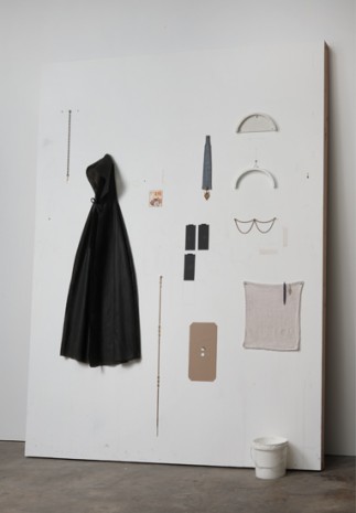Amanda Ross-Ho, Untitled Wall Arrangement (BLACK CAPE), 2012, Cherry and Martin