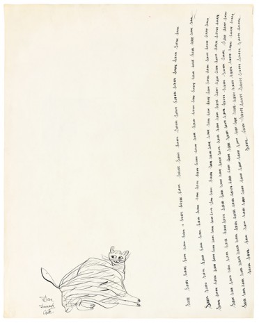 Andy Warhol, Untitled (Cats) (verso); Untitled (Rose) (recto), ca. 1954, Galerie Buchholz