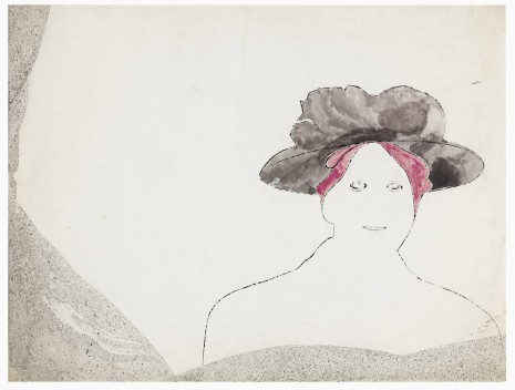 Andy Warhol, Woman with Purple Hat (small), ca. 1953 , Galerie Buchholz