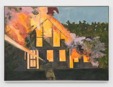 Lois Dodd, Burning House, Night, with Fireman, 2007, Modern Art