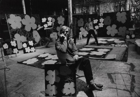 Ugo Mulas, Andy Warhol, Philip Fagan, and Gerard Malanga at the Factory, 1964 , Matthew Marks Gallery