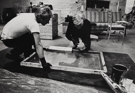 Ugo Mulas, Andy Warhol and Gerard Malanga make a painting, 1964 , Matthew Marks Gallery